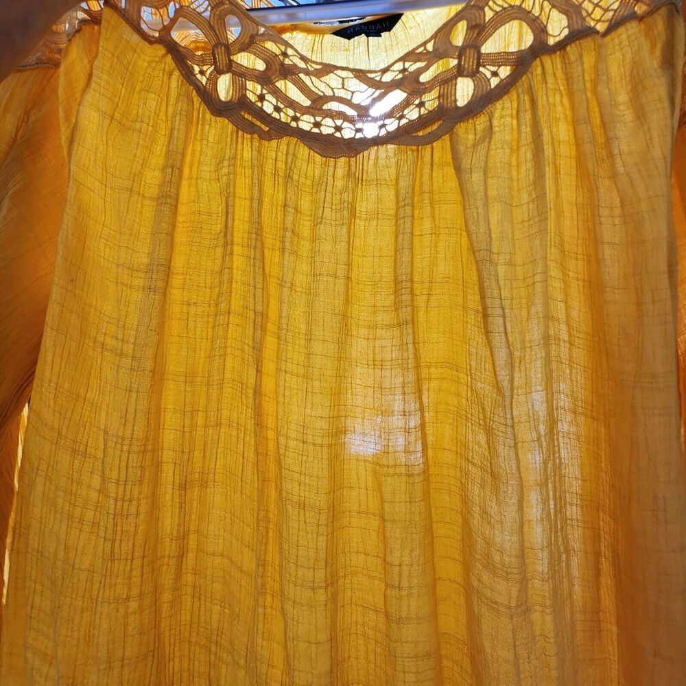 Hannah Yellow Blouse Size 2X Lightweight. New - Picture 6 of 10